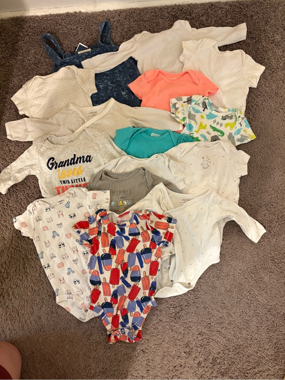 Mixed Baby Onesie Lot - Multi Color Prints